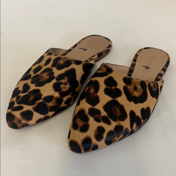 the remi mule in leopard calf hair